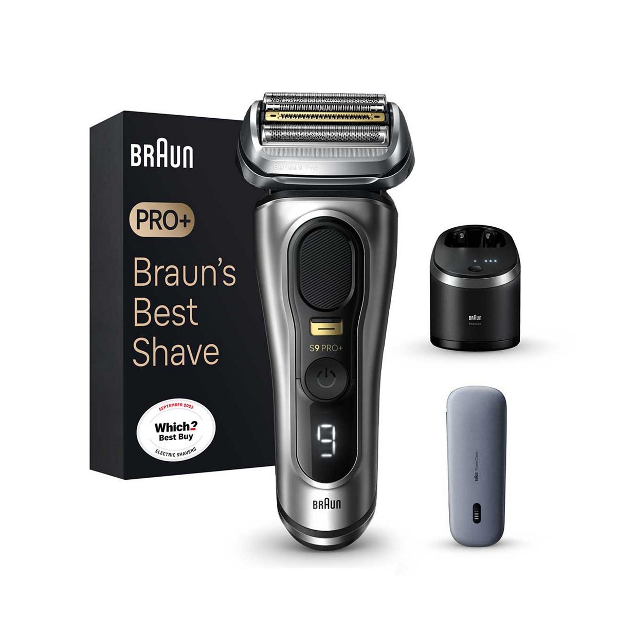 Braun Series 9 Pro+ Electric Shaver with SmartCare Center, Wet &amp;amp; Dry Razor and Powercase - 9477cc