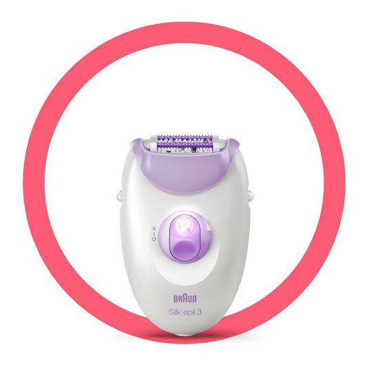 Braun Silk-épil 3, Epliator for Long Lasting Hair Removal - White/Purple 3-170