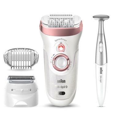 Braun Silk-&amp;eacute;pil 9, Epliator for Long Lasting Hair Removal - White/Rose Gold 9-890