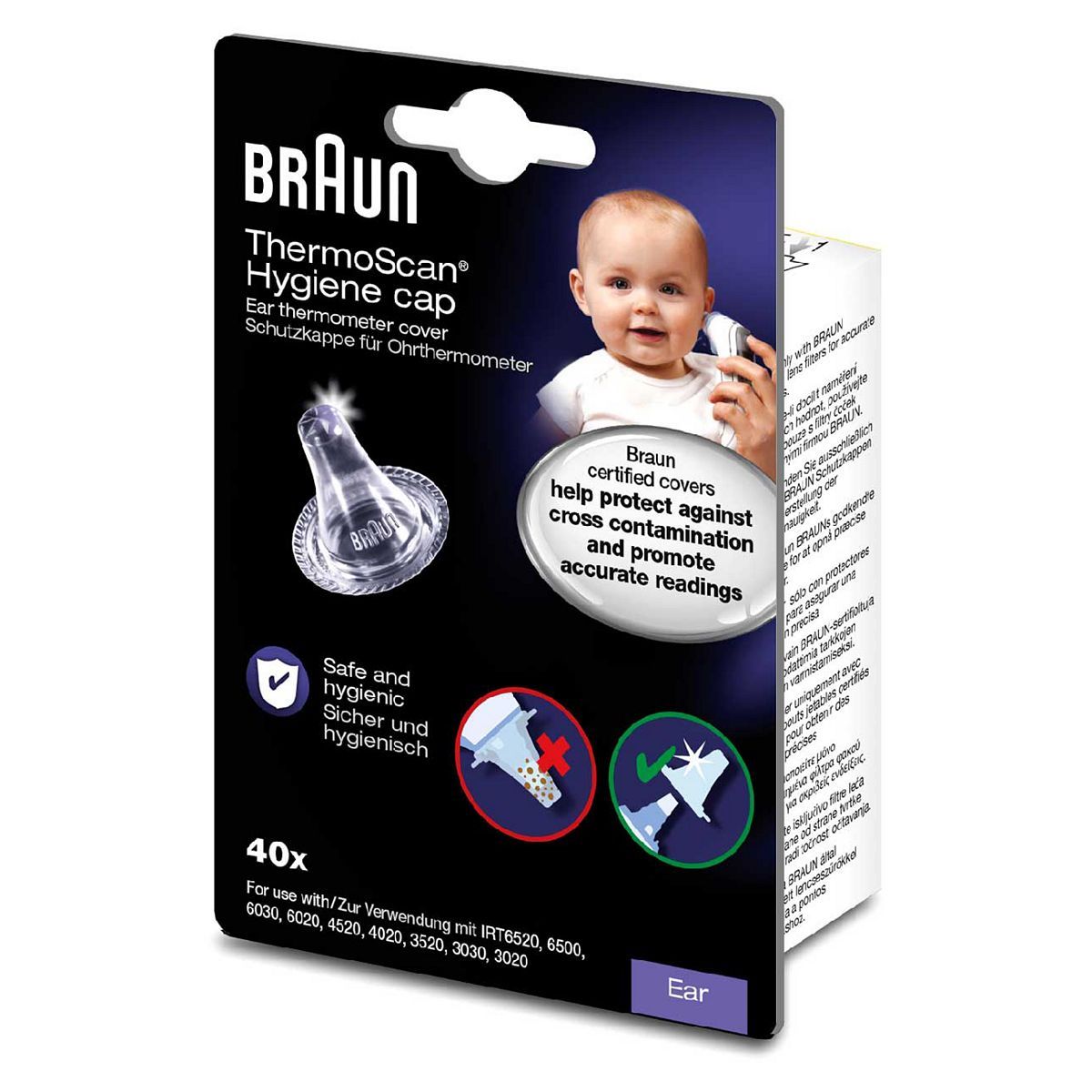 Braun ThermoScan Hygiene Caps for Ear Thermometers &amp;ndash; Pack of 40, LF40