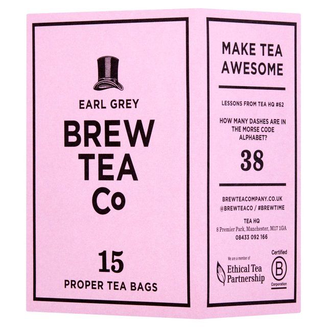 Brew Tea Co Earl Grey Tea Bags   15 per pack