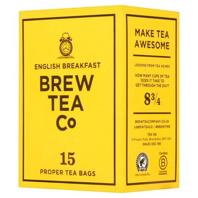 Brew Tea Co English Breakfast Tea Bags   15 per pack