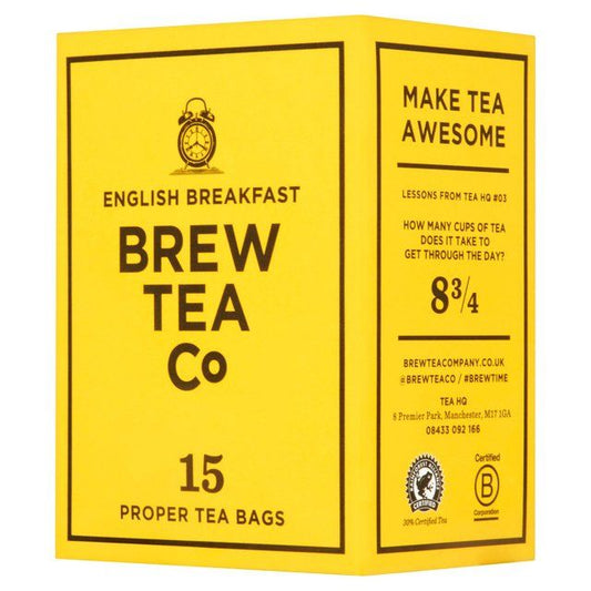 Brew Tea Co English Breakfast Tea Bags   15 per pack