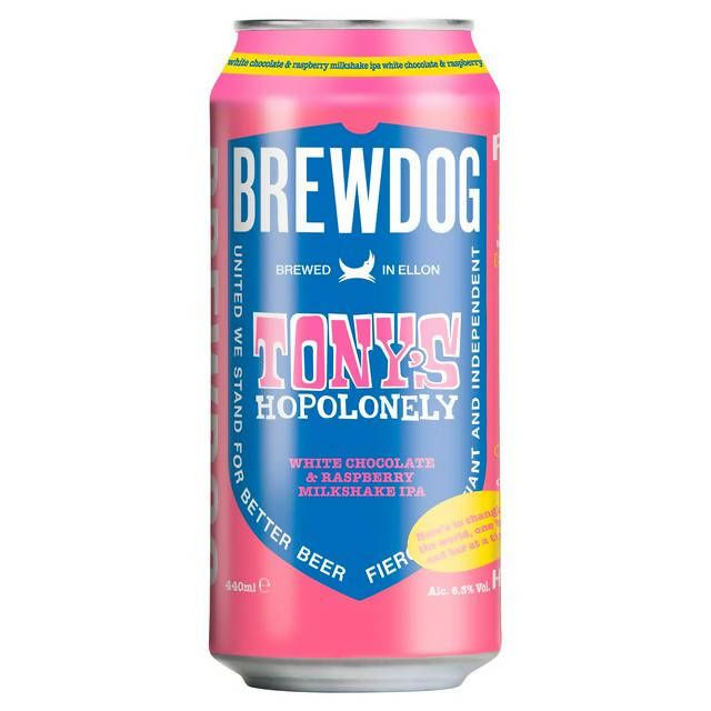 BrewDog Tony's Hopolonely White Chocolate &amp;amp; Raspberry Milkshake IPA 440ml