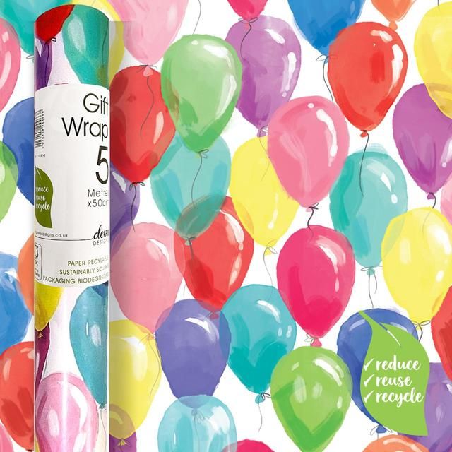 Bright Balloons Gift Wrap Roll