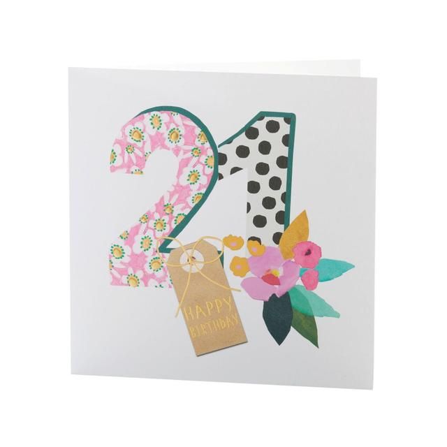 Bright Floral 21st Birthday Card