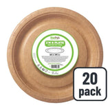 Brown Recyclable Paper Party Plates   20 per pack