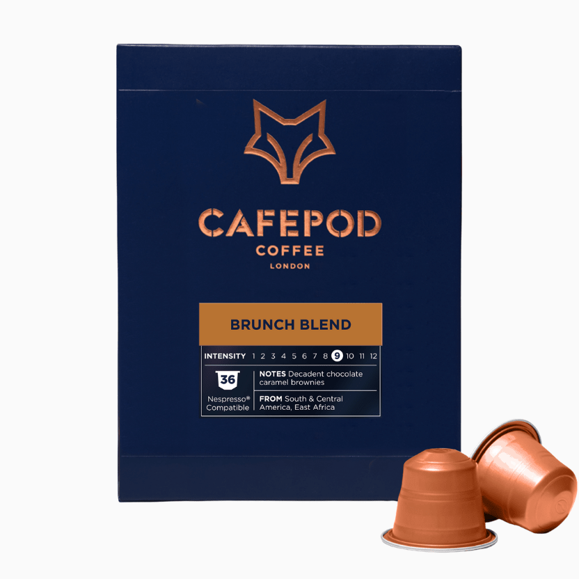 Brunch Blend chocolate caramel coffee pods 36 pod pack - British product