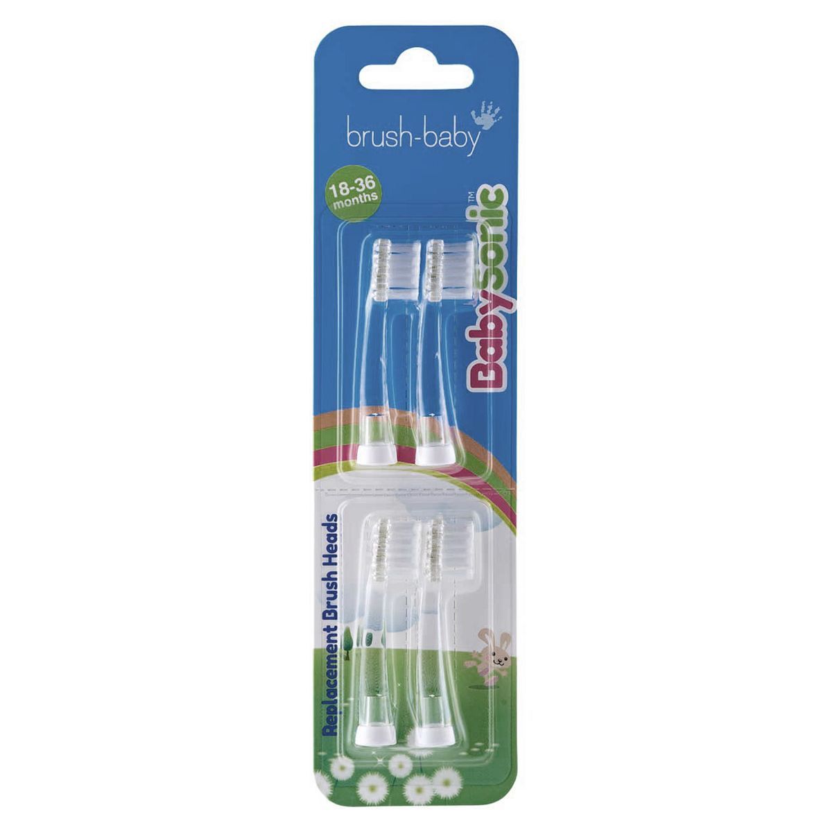 brush-baby Baby Sonic Replacement Heads 18-36M 4 pack