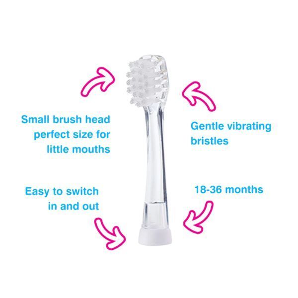 Brush Baby Replacement BabySonic&amp;reg; Toothbrush Heads (2 Pk)