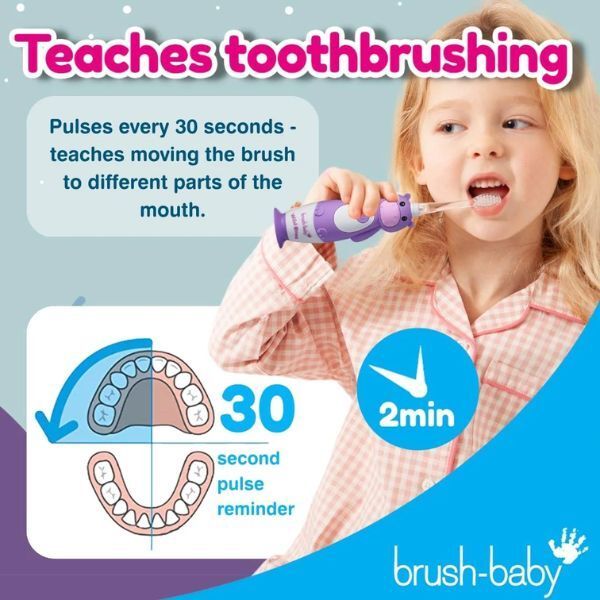 Brush Baby WildOnes™ Hippo Kids Rechargeable Toothbrush