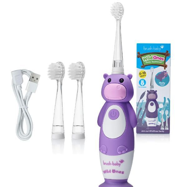 Brush Baby WildOnes&amp;trade; Hippo Kids Rechargeable Toothbrush