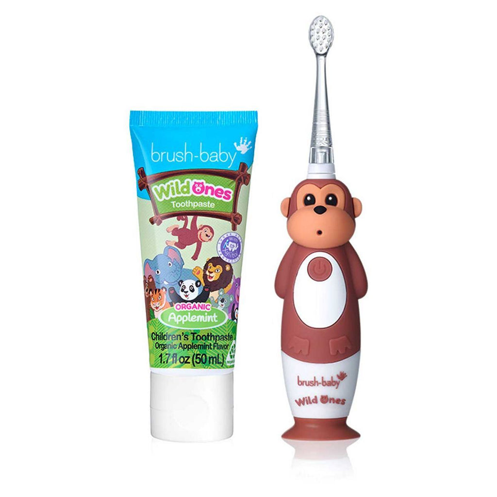 brush-baby WildOnes Monkey Rechargeable Toothbrush & WildOnes Applemint Toothpaste