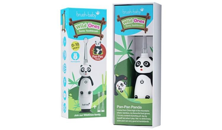 brush-baby WildOnes Panda Kids Electric Toothbrush-DeepClean