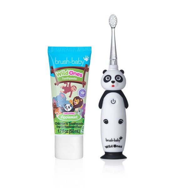 Brush Baby WildOnes-Panda Toothbrush &amp;amp; Applemint Toothpaste