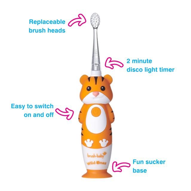 Brush-Baby WildOnes Rechargeable Toothbrush Toby Tiger