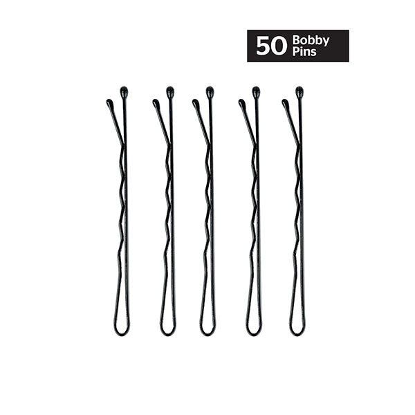 Brushworks Black Bobby Pins - 50 Pieces