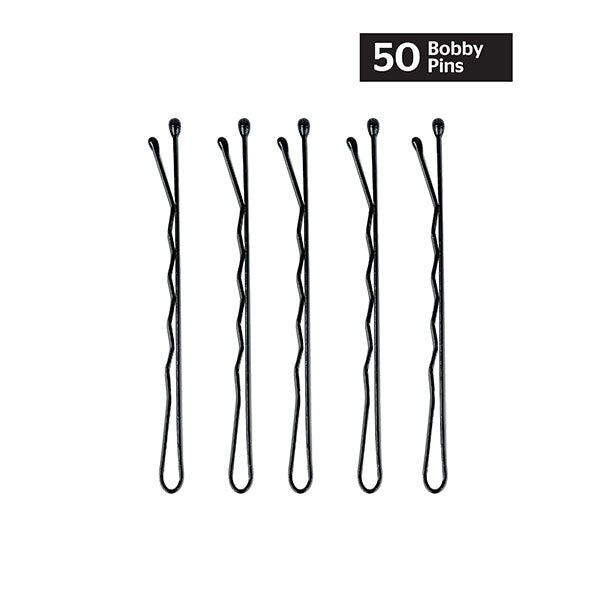 Brushworks Black Bobby Pins - 50 Pieces