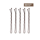 Brushworks Brown Bobby Pins - 50 Pieces