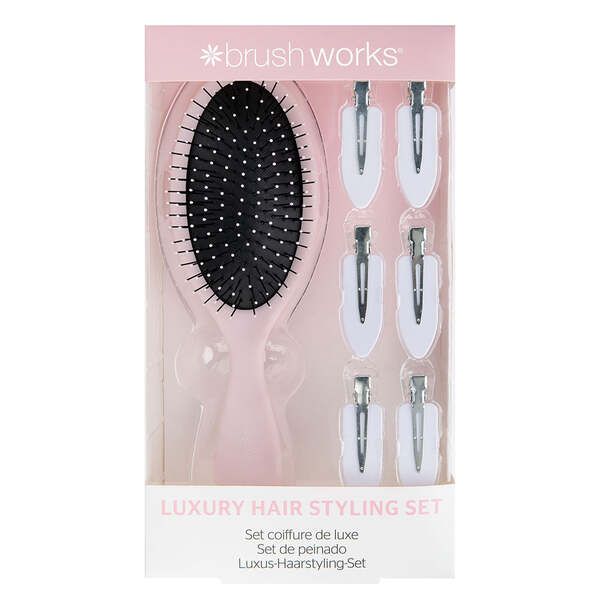 Brushworks Luxury Pink Hair Styling Set