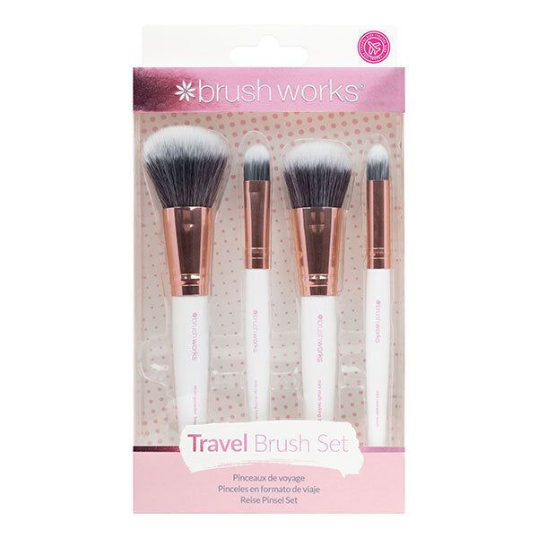 Brushworks White &amp;amp; Gold Travel Makeup Brush Set