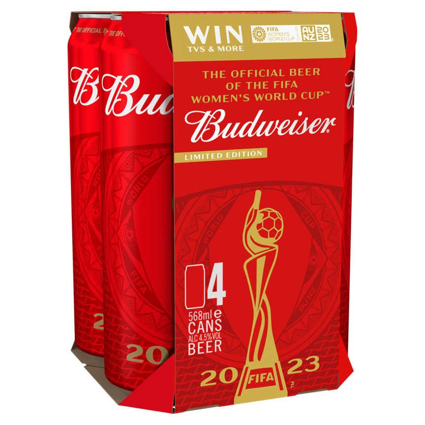 Budweiser Lager Beer 4 pack Cans