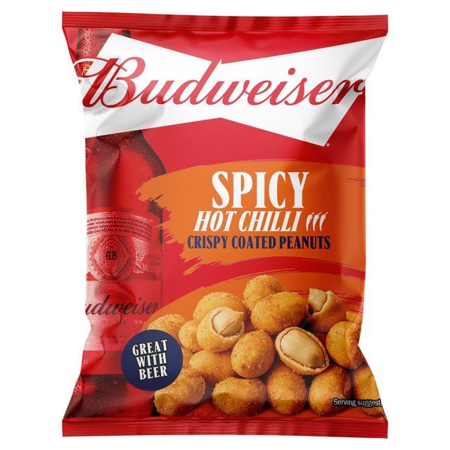 Budweiser Spicy Hot Chilli Crispy Coated Peanuts 150g   150g