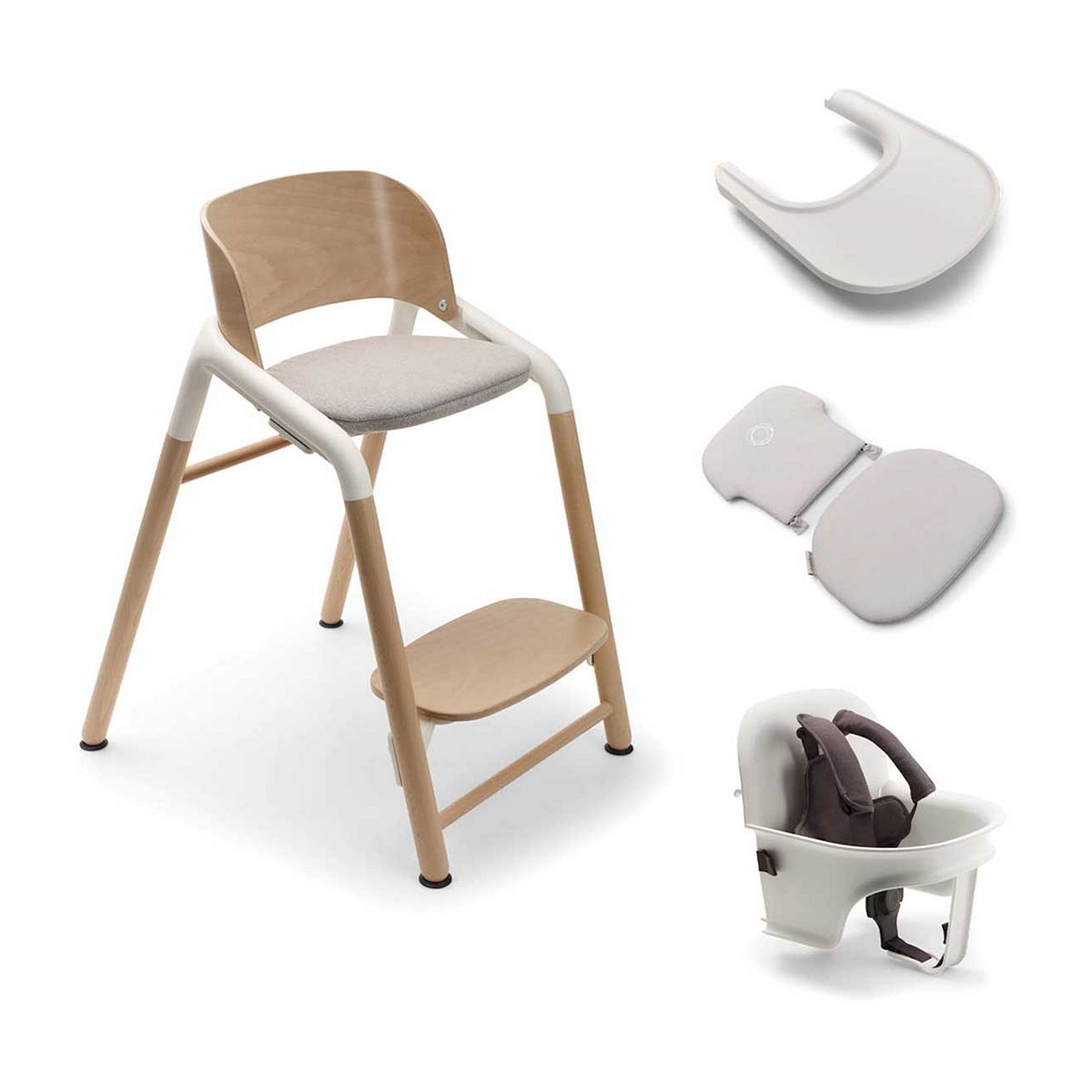 Bugaboo Complete High Chair Bundle White Wood