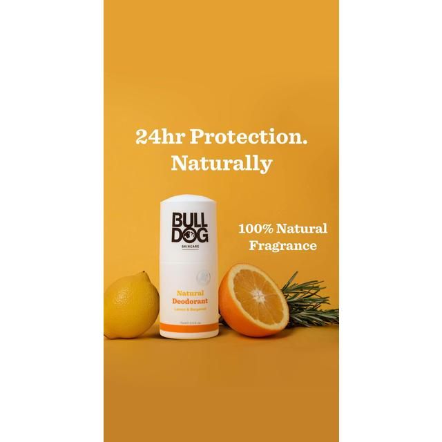 Bulldog Skincare - Natural Deodorant Roll-On Lemon & Bergamot   75ml