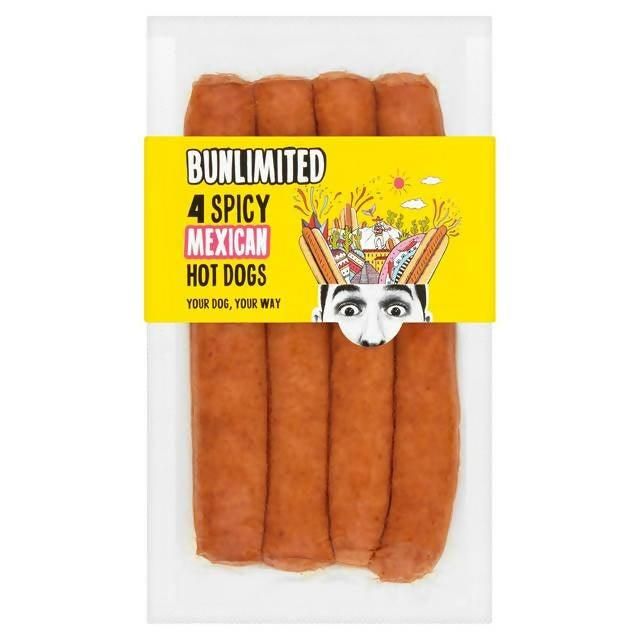 Bunlimited 4 Spicy Mexican Hot Dogs 280g