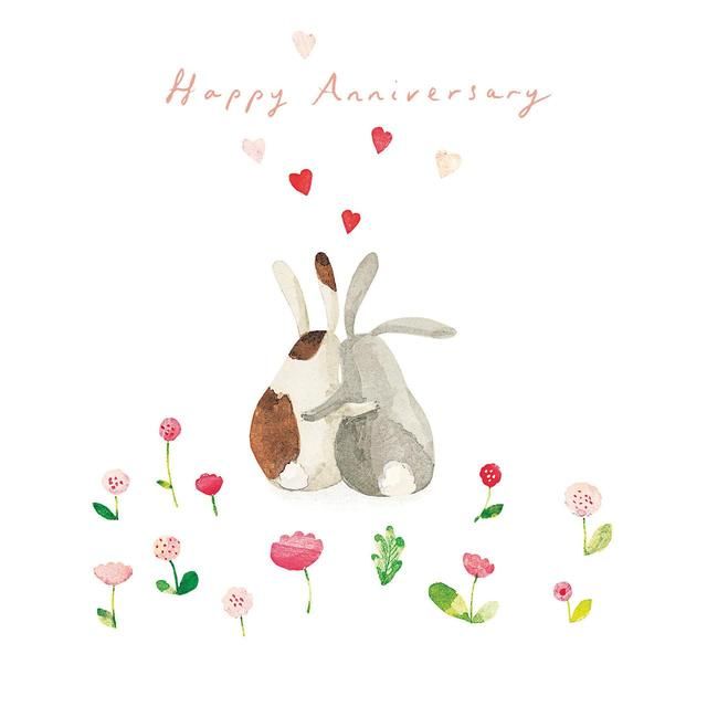 Bunnies Happy Anniversary Card