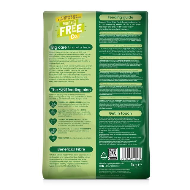 Burgess Excel Feeding Hay Dried Fresh Grass   1kg