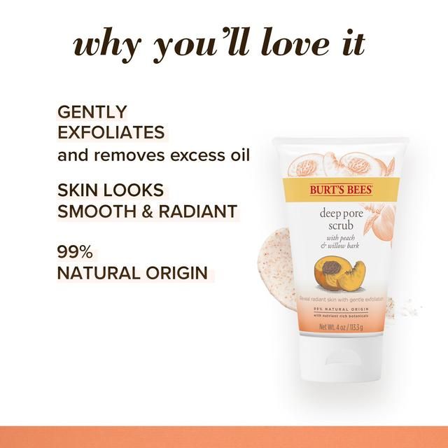 Burt's Bees Exfoliating Pore Scrub Peach &amp;amp; Willowbark    110g