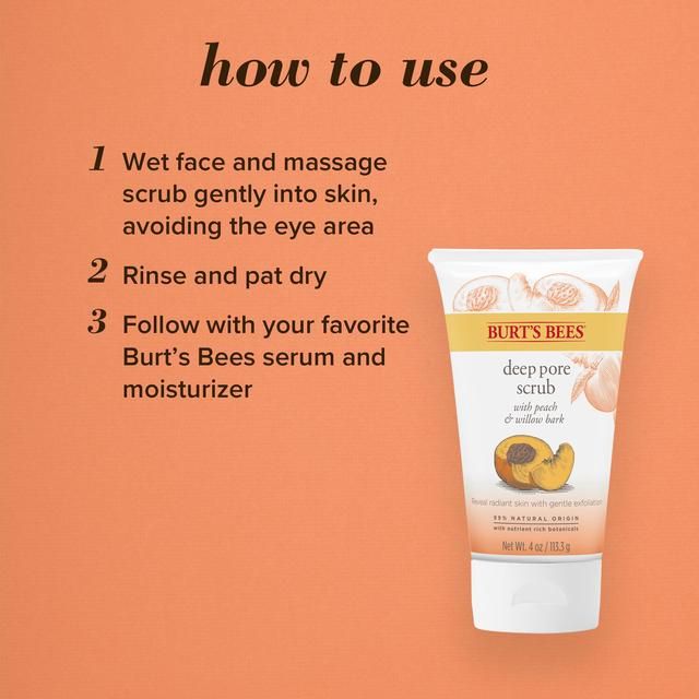 Burt's Bees Exfoliating Pore Scrub Peach &amp;amp; Willowbark    110g