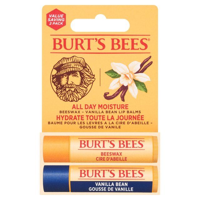 Burt's Bees Moisturising Duo Pack Lip Balm - Original Beeswax and Vanilla   2 x 4.25g