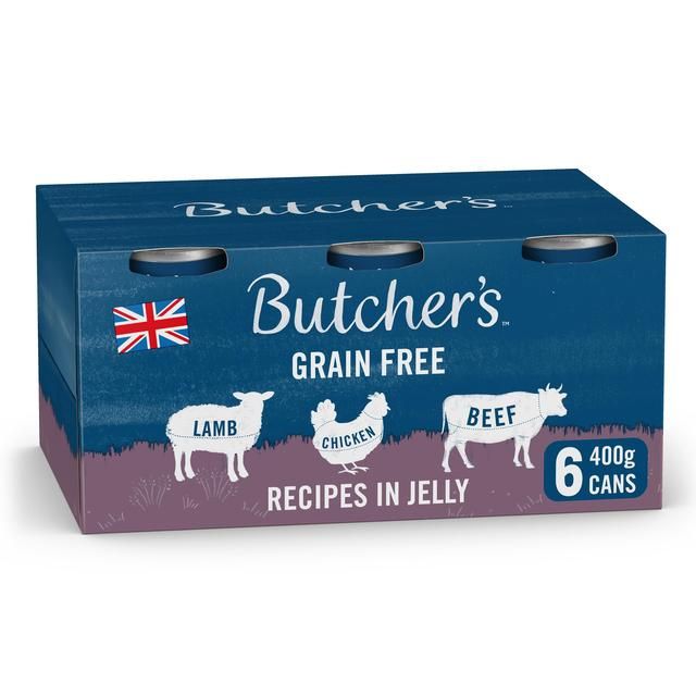 Butcher's Recipes in Jelly Dog Food Tins   6 x 400g