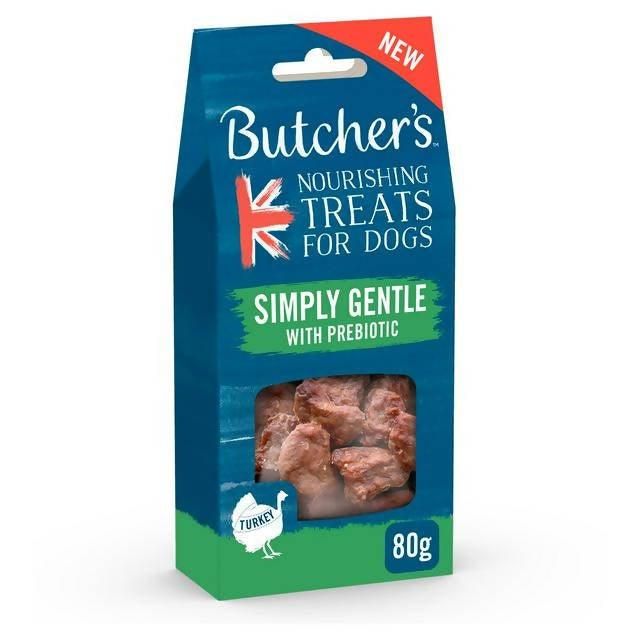 Butcher's Simply Gentle with Prebiotic Made with Turkey Naturally Meaty Treats 80g