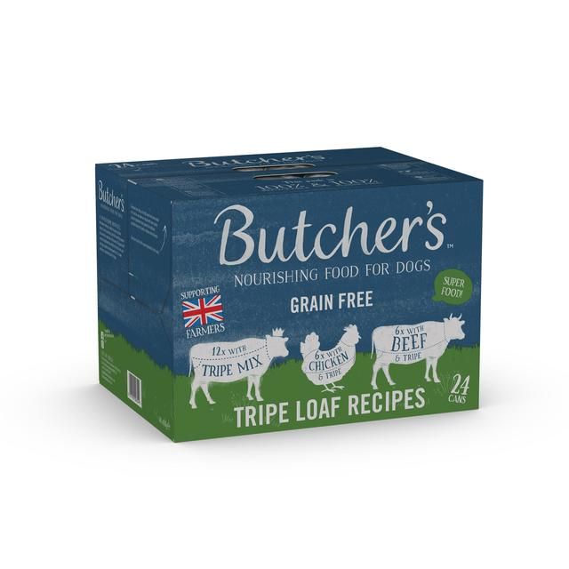 Butcher's Tripe Loaf Recipes Dog Food Tins   24 x 400g