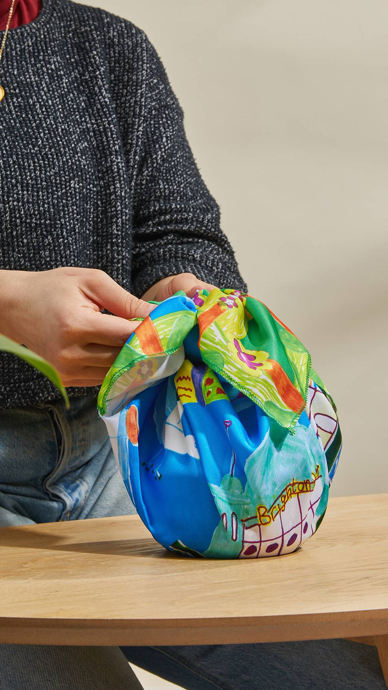 Knot wrap gift wrapping, By the Seaside design, 70cm, UK version