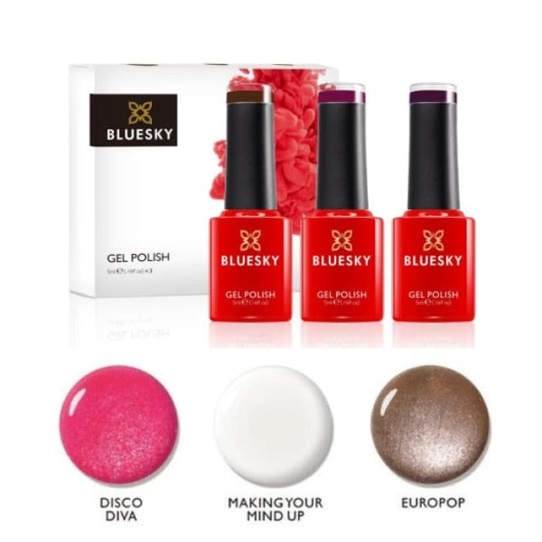Bluesky Eurovision Mini Trio Set Gel Polish 5ml - British product