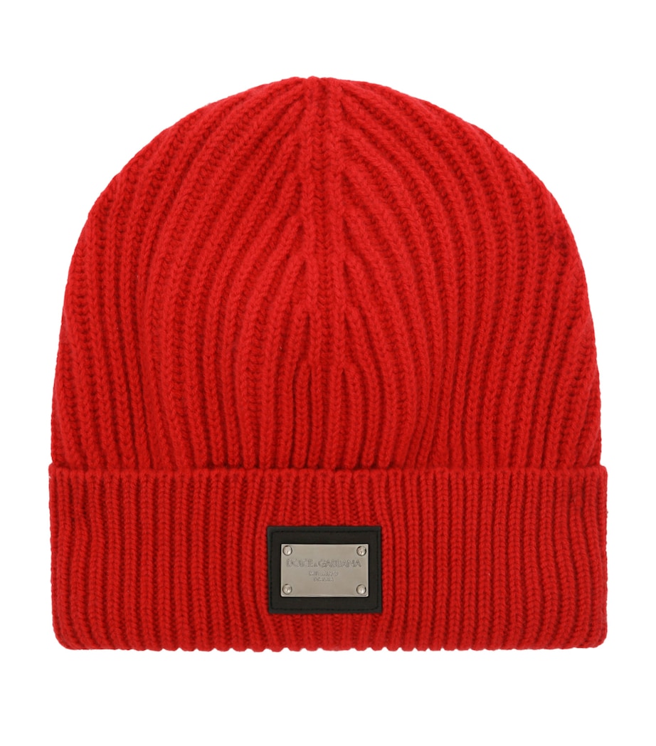 Dolce&Gabbana logo-plaque beanie, UK version