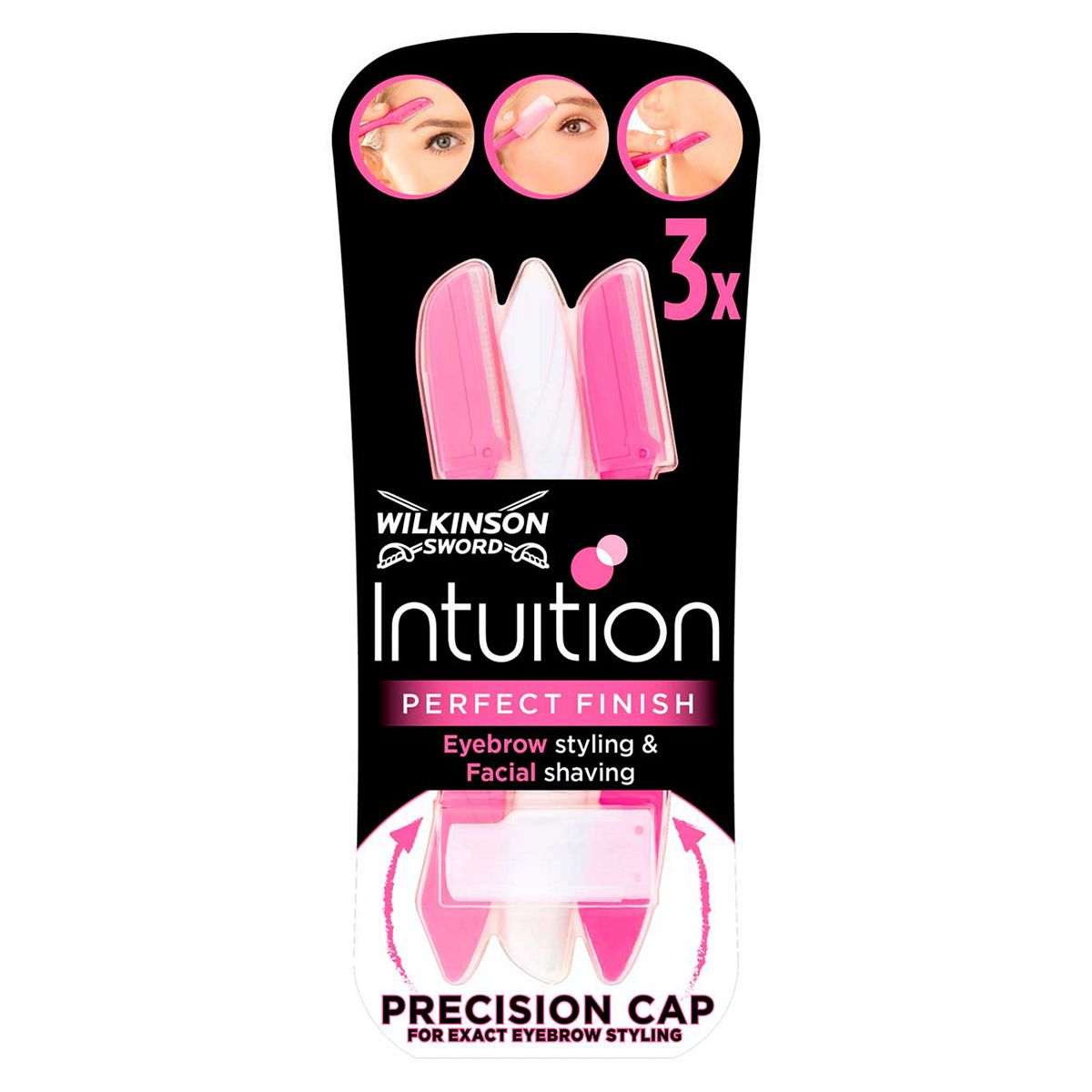 Wilkinson Sword Intuition Perfect Finish Women's Eyebrow Styling & Facial Shaving x3 women's shaving Boots   