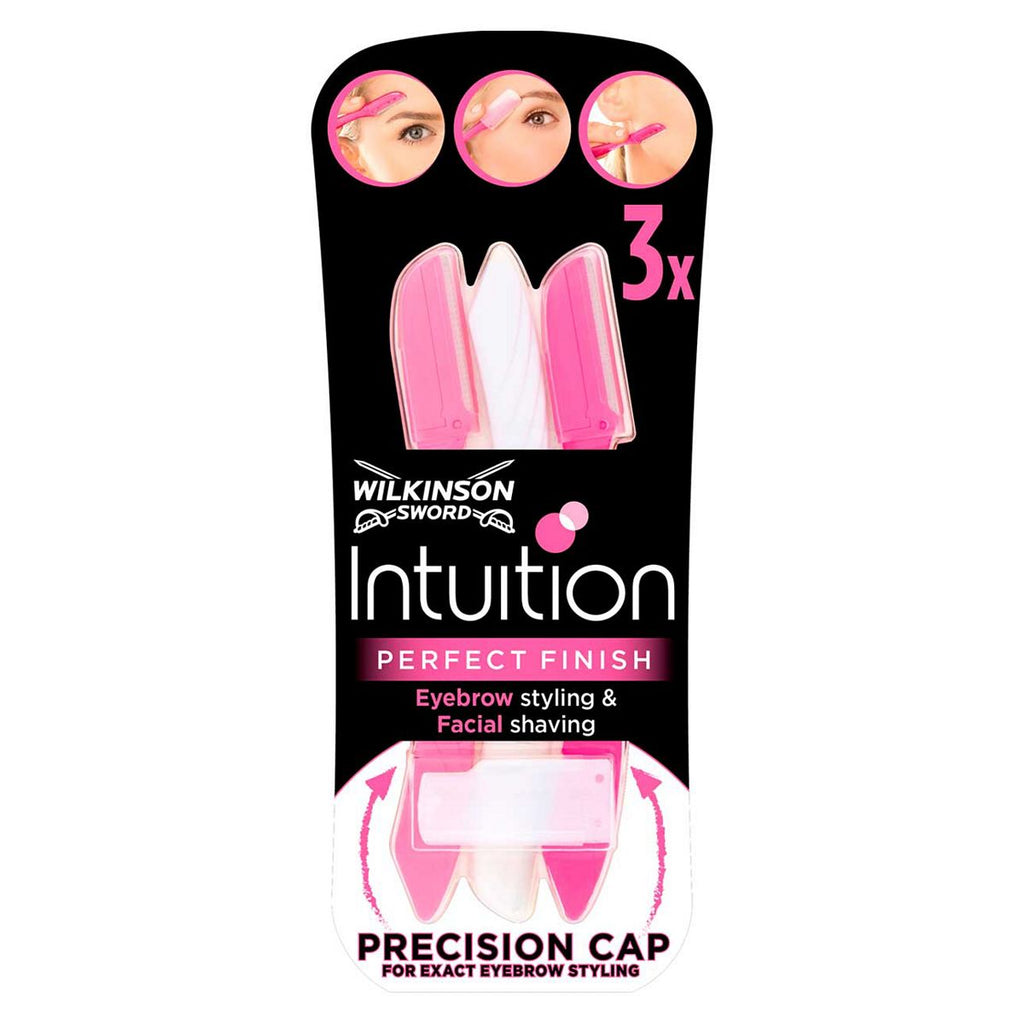 Wilkinson Sword Intuition Perfect Finish Women's Eyebrow Styling & Facial Shaving x3