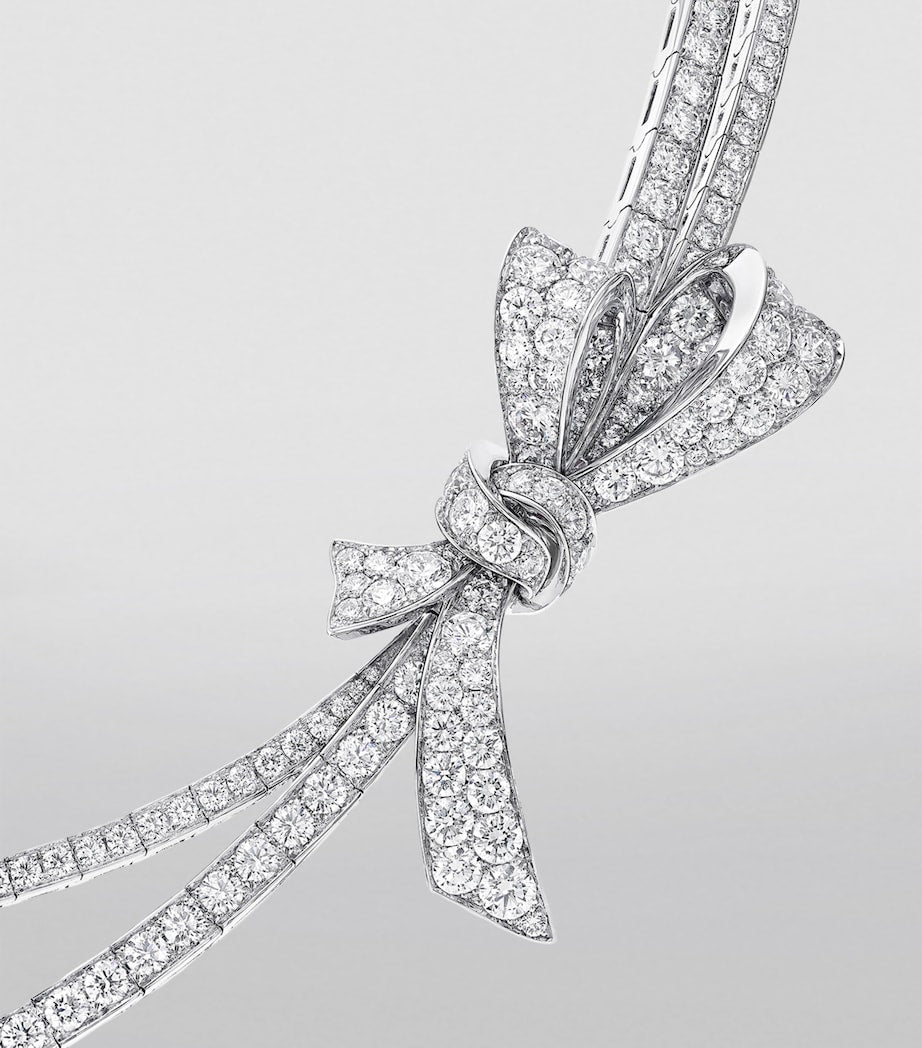 Graff white gold diamond bow necklace, UK version