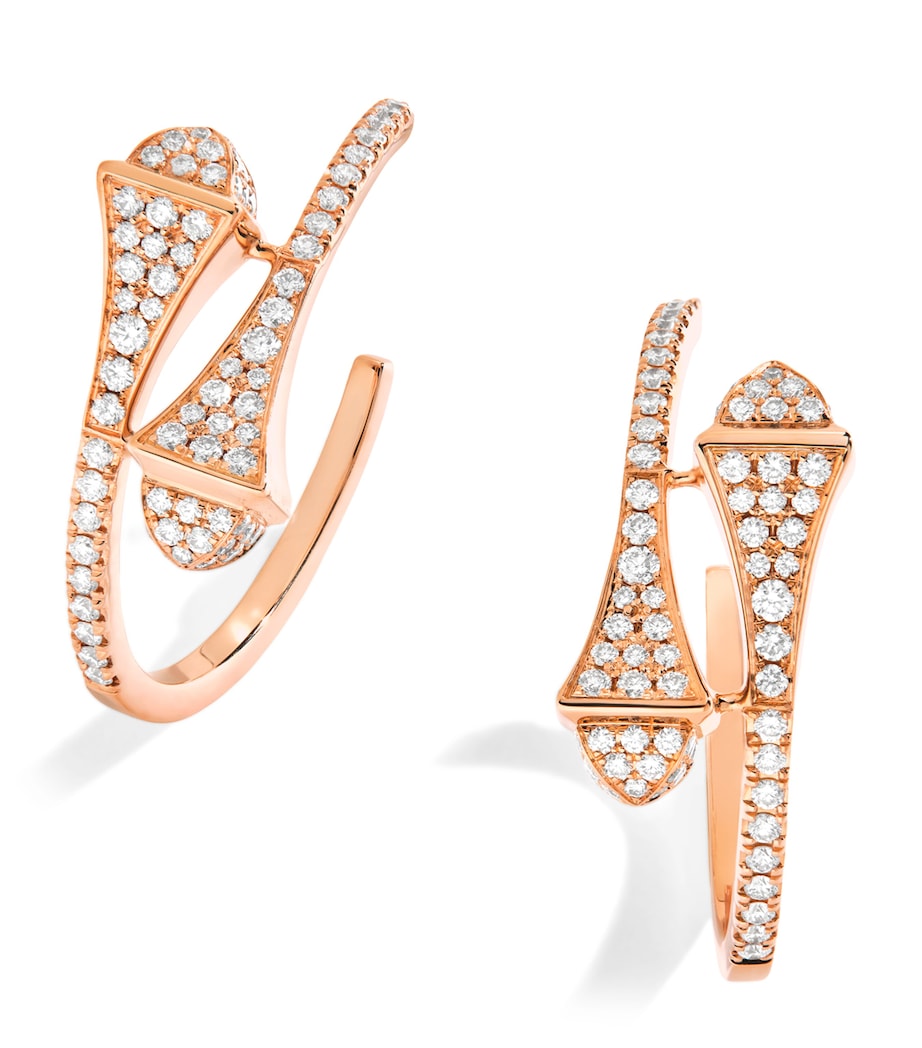 MARLI New York small rose gold diamond hoop earrings (British brand)