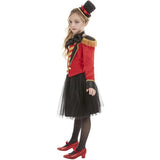 Smiffys girls deluxe ringmaster costume red jacket skirt headband, UK version