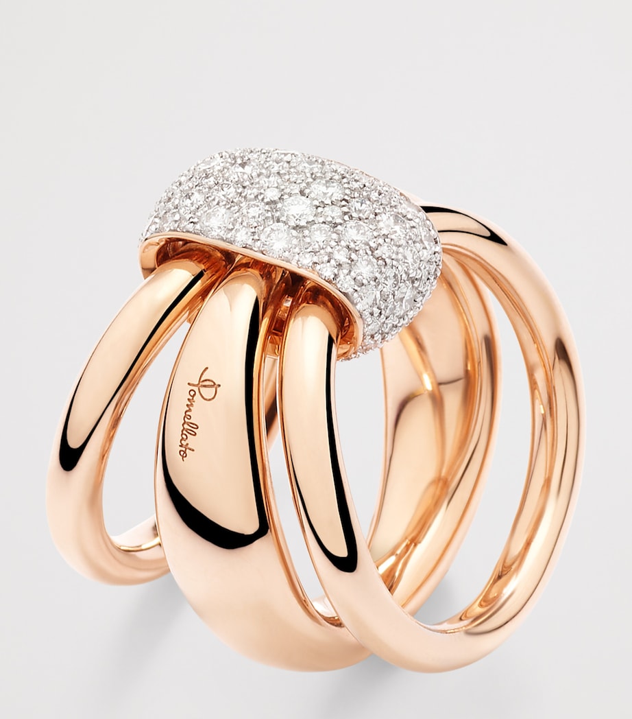 Pomellato Together ring in rose gold with diamonds, British brand
