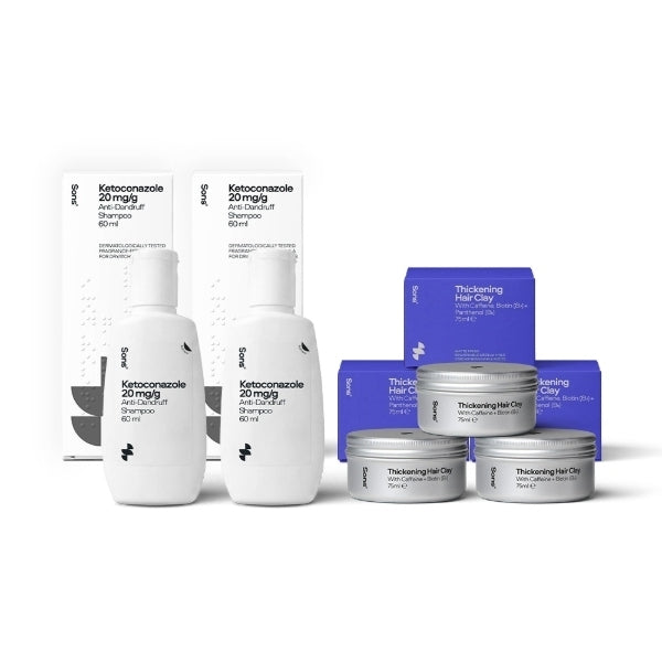 Sons ketoconazole shampoo and thickening clay hair bundle, imported from the UK