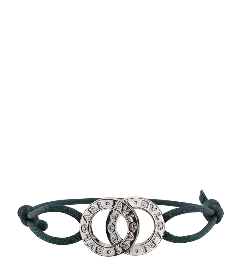 Bvlgari BVLGARI BVLGARI bracelet in sterling silver and fabric - British product