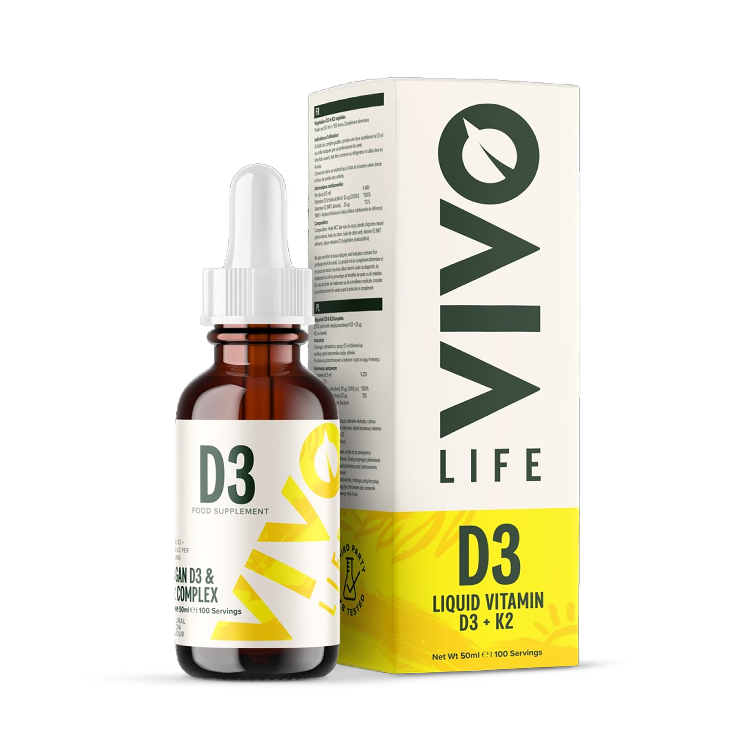 Vivo Life Liquid Vitamin D3 & K2 50ml, UK version